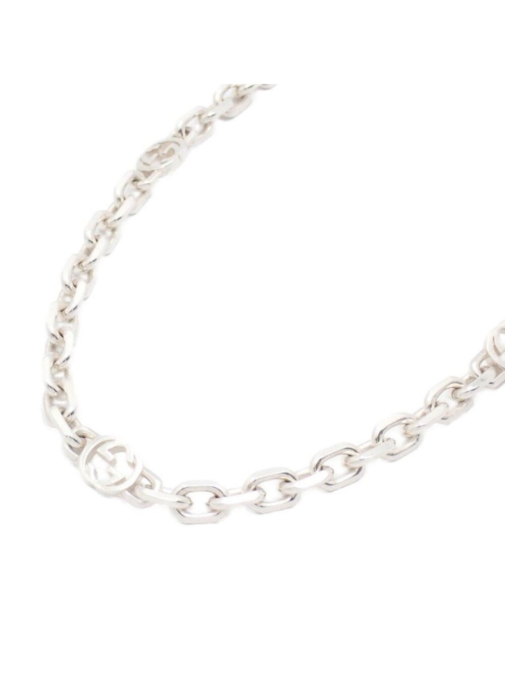 Gucci Interlocking G Chain Necklace 925 Sterling Silver